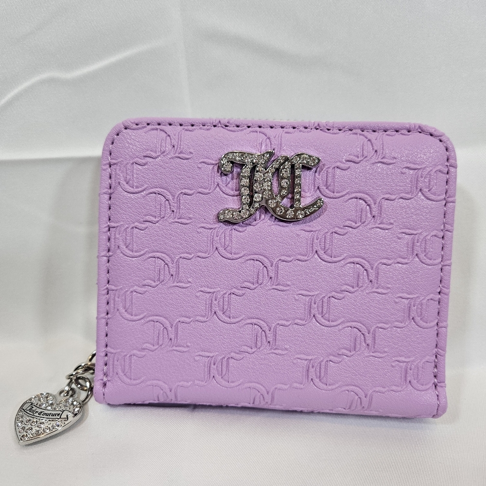Juicy Couture Lavender Embossed Wallet with Silver Charm